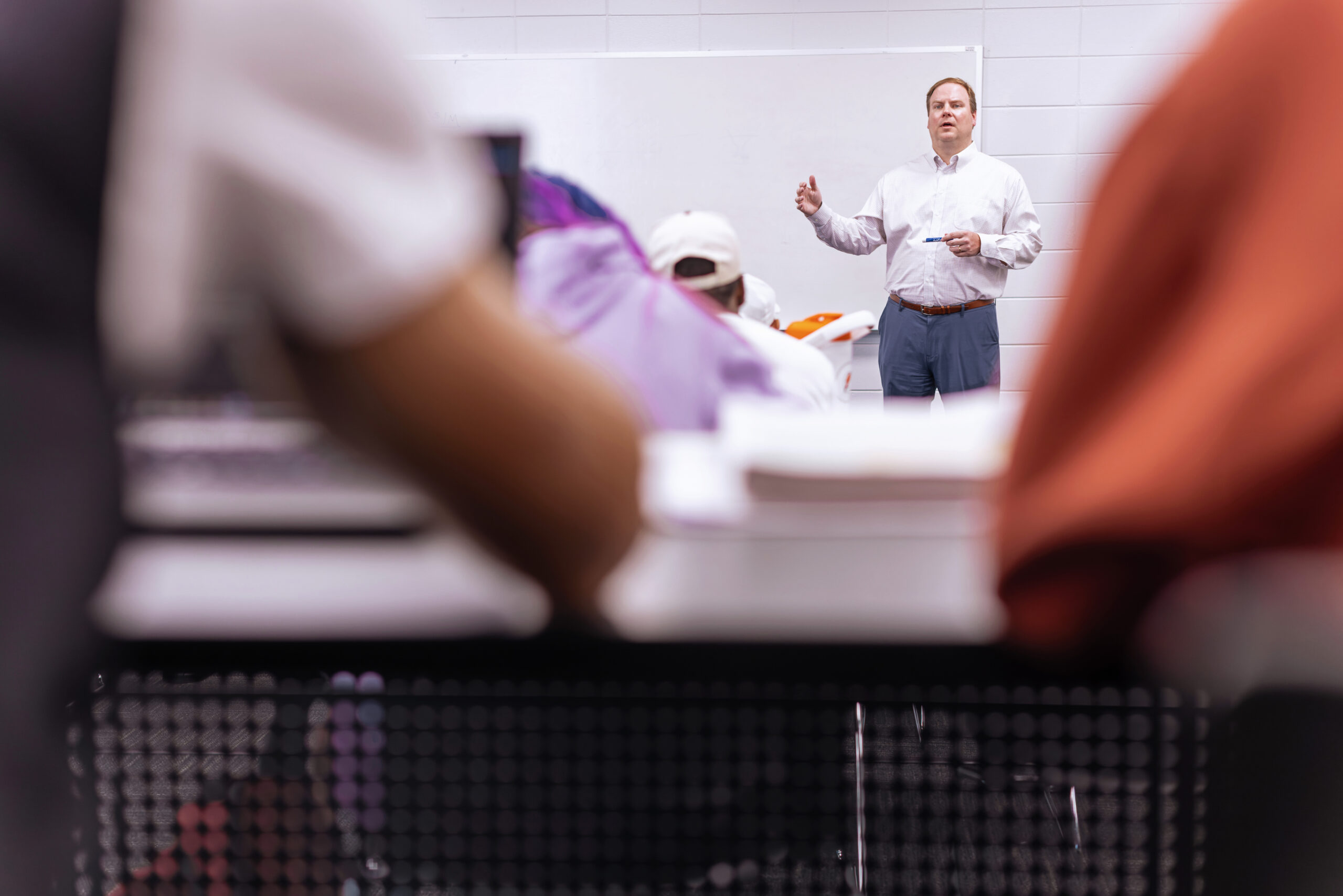 Professor teaching in a classroom