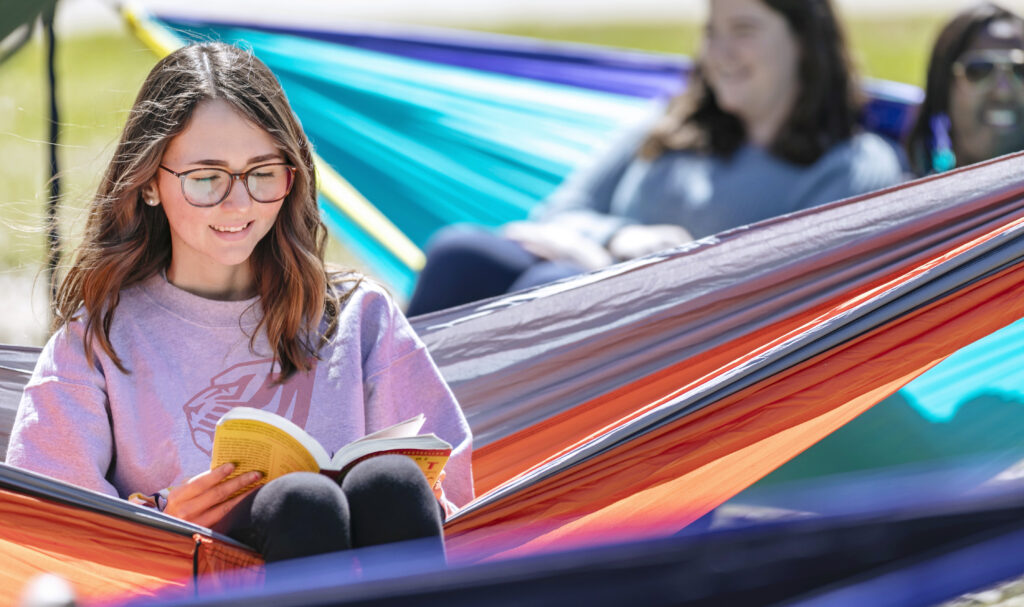 UWA student in hammock