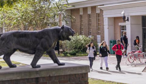 UWA students walking at Caf