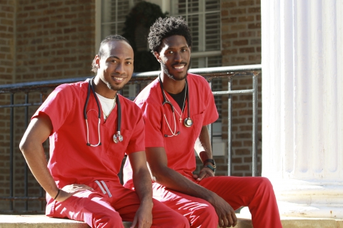 UWA students Devon Williams and Cameron Preston.