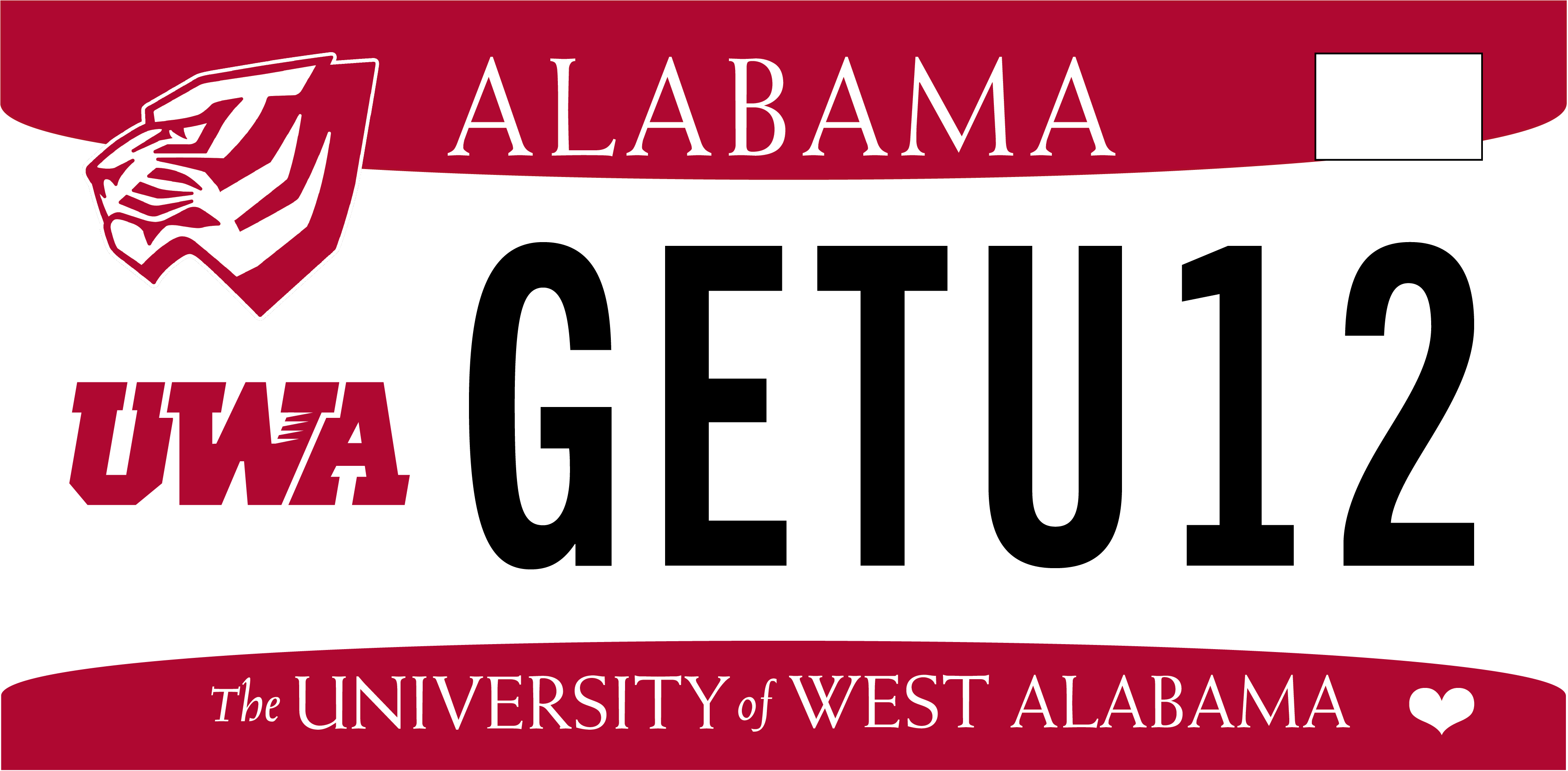 UWA AL License Plate