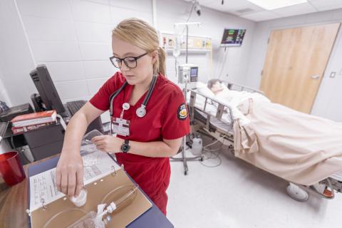 UWA Nursing Student in Lab Room