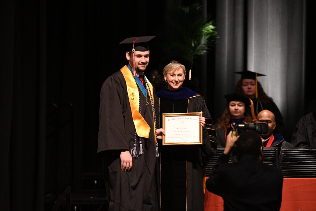 UWA graduate Brandon Hollis and Provost Tina N. Jones